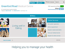 Tablet Screenshot of greenfordroadmedicalcentre.nhs.uk